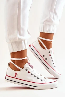 Damskie Materiałowe Trampki BIG STAR JJ274123 Białe