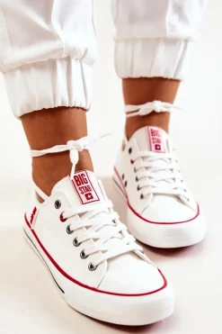 Damskie Materiałowe Trampki BIG STAR JJ274123 Białe