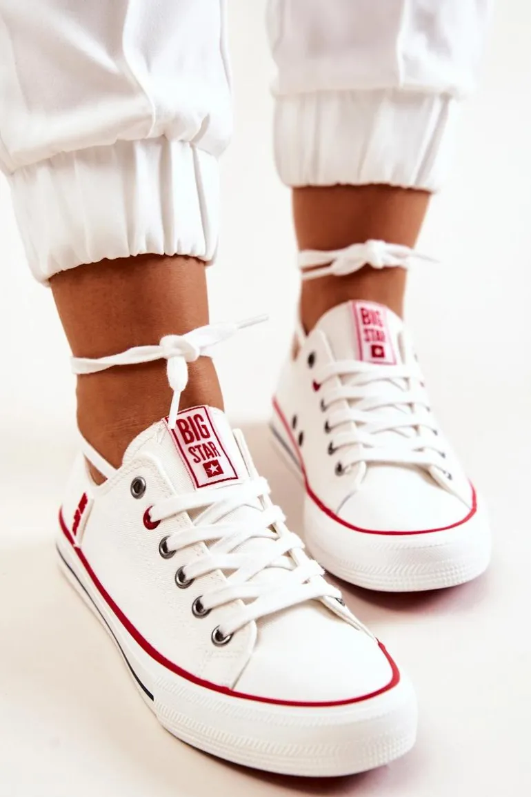 Damskie Materiałowe Trampki BIG STAR JJ274123 Białe