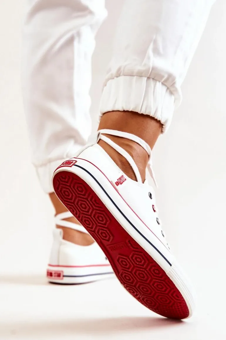 Damskie Materiałowe Trampki BIG STAR JJ274123 Białe