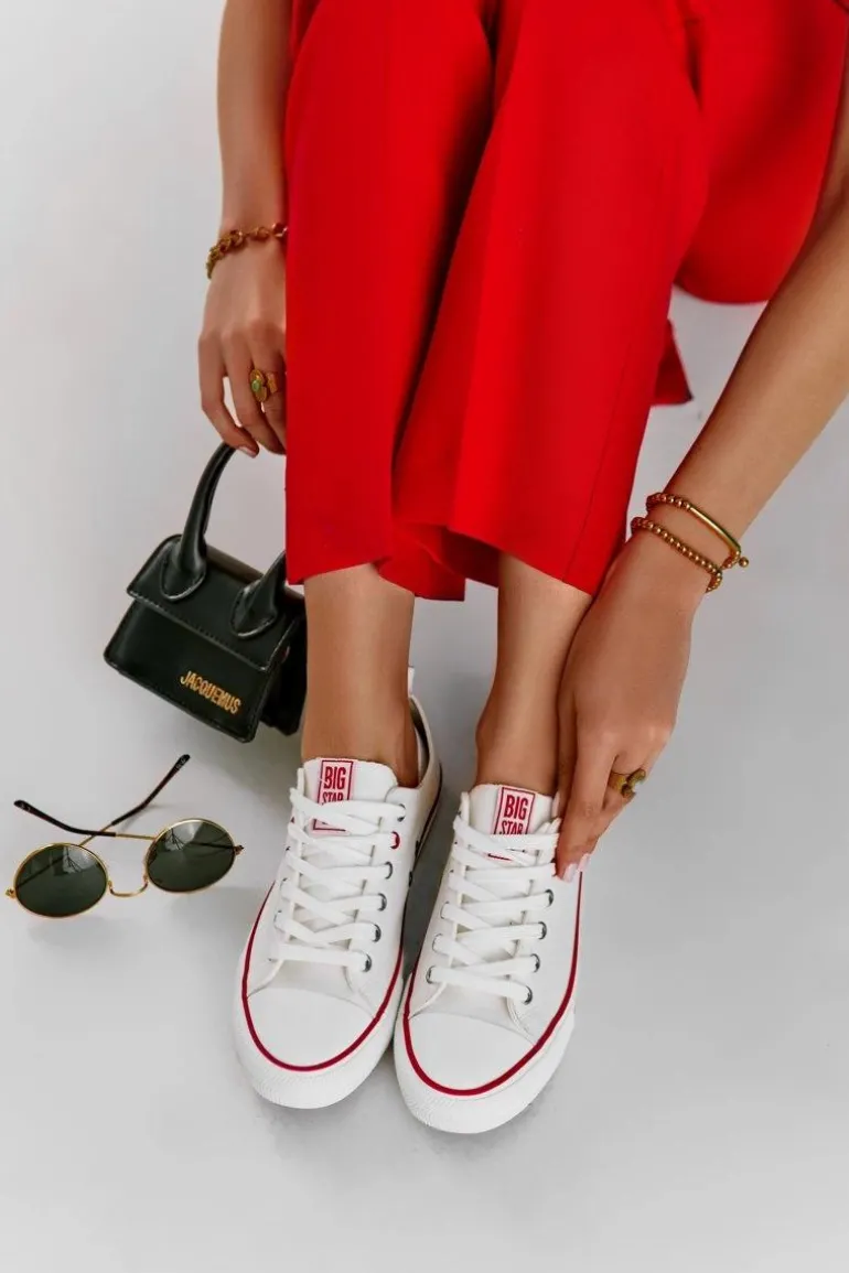 Damskie Materiałowe Trampki BIG STAR JJ274123 Białe