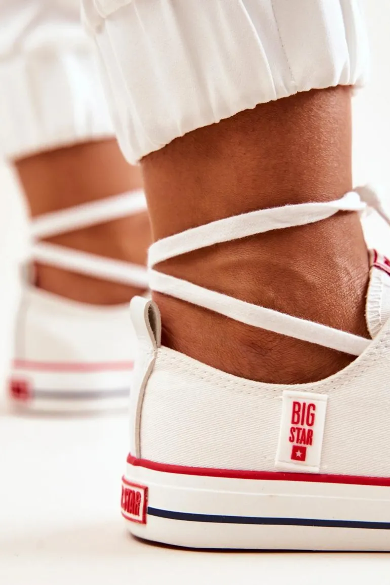 Damskie Materiałowe Trampki BIG STAR JJ274123 Białe