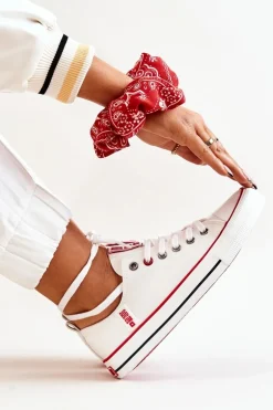 Damskie Materiałowe Trampki BIG STAR JJ274123 Białe