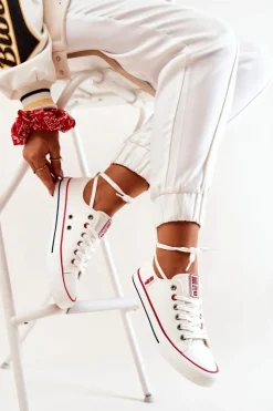 Damskie Materiałowe Trampki BIG STAR JJ274123 Białe