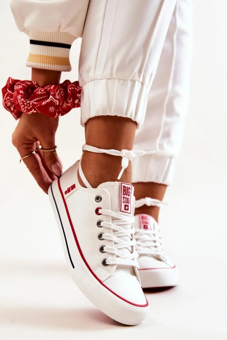 Damskie Materiałowe Trampki BIG STAR JJ274123 Białe