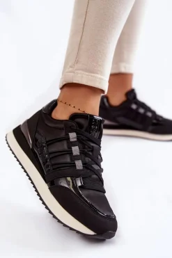 Damskie Modne Buty Sportowe Big Star KK274110 Czarne