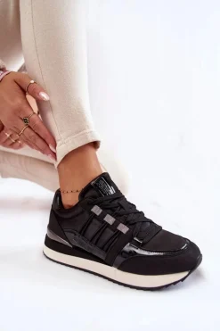 Damskie Modne Buty Sportowe Big Star KK274110 Czarne