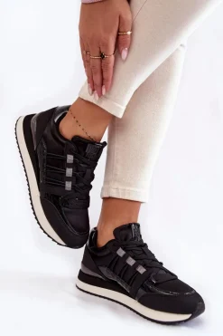 Damskie Modne Buty Sportowe Big Star KK274110 Czarne