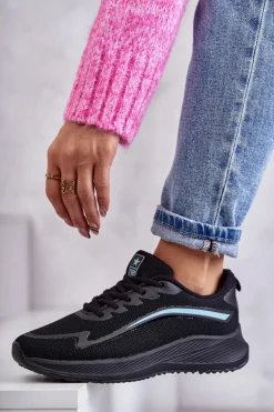 Damskie Modne Buty Sportowe Sneakersy Czarne Ida