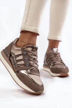 Damskie Modne Buty Sportowe Big Star KK274112 Ciemnoszare