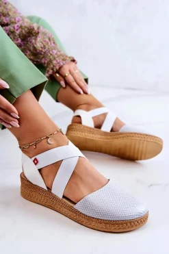 Damskie Modne Espadryle Big Star JJ276036 Białe