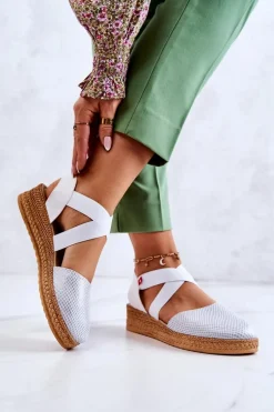 Damskie Modne Espadryle Big Star JJ276036 Białe