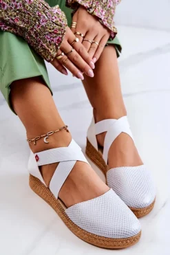 Damskie Modne Espadryle Big Star JJ276036 Białe