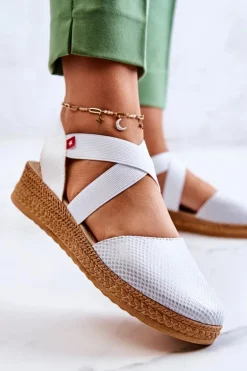 Damskie Modne Espadryle Big Star JJ276036 Białe