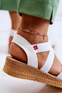 Damskie Modne Espadryle Big Star JJ276036 Białe