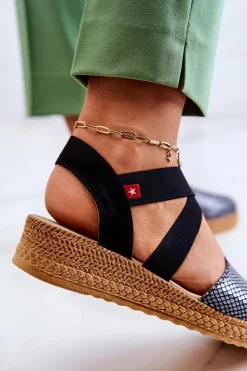 Damskie Modne Espadryle Big Star JJ276035 Czarne