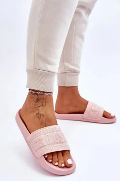 Damskie Modne Klapki Big Star LL274A157 Jasnoróżowe