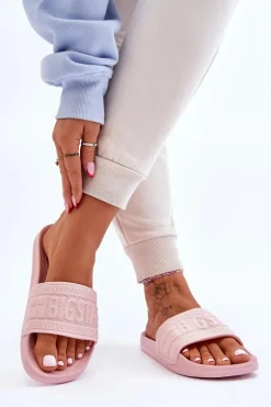 Damskie Modne Klapki Big Star LL274A157 Jasnoróżowe