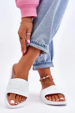 Damskie Modne Klapki Big Star LL274A159 Białe