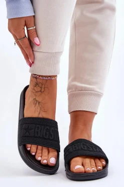 Damskie Modne Klapki Big Star LL274A158 Czarne