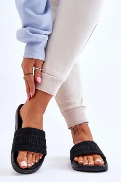 Damskie Modne Klapki Big Star LL274A158 Czarne