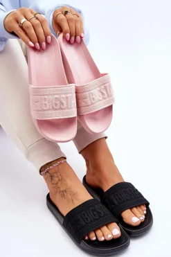 Damskie Modne Klapki Big Star LL274A158 Czarne