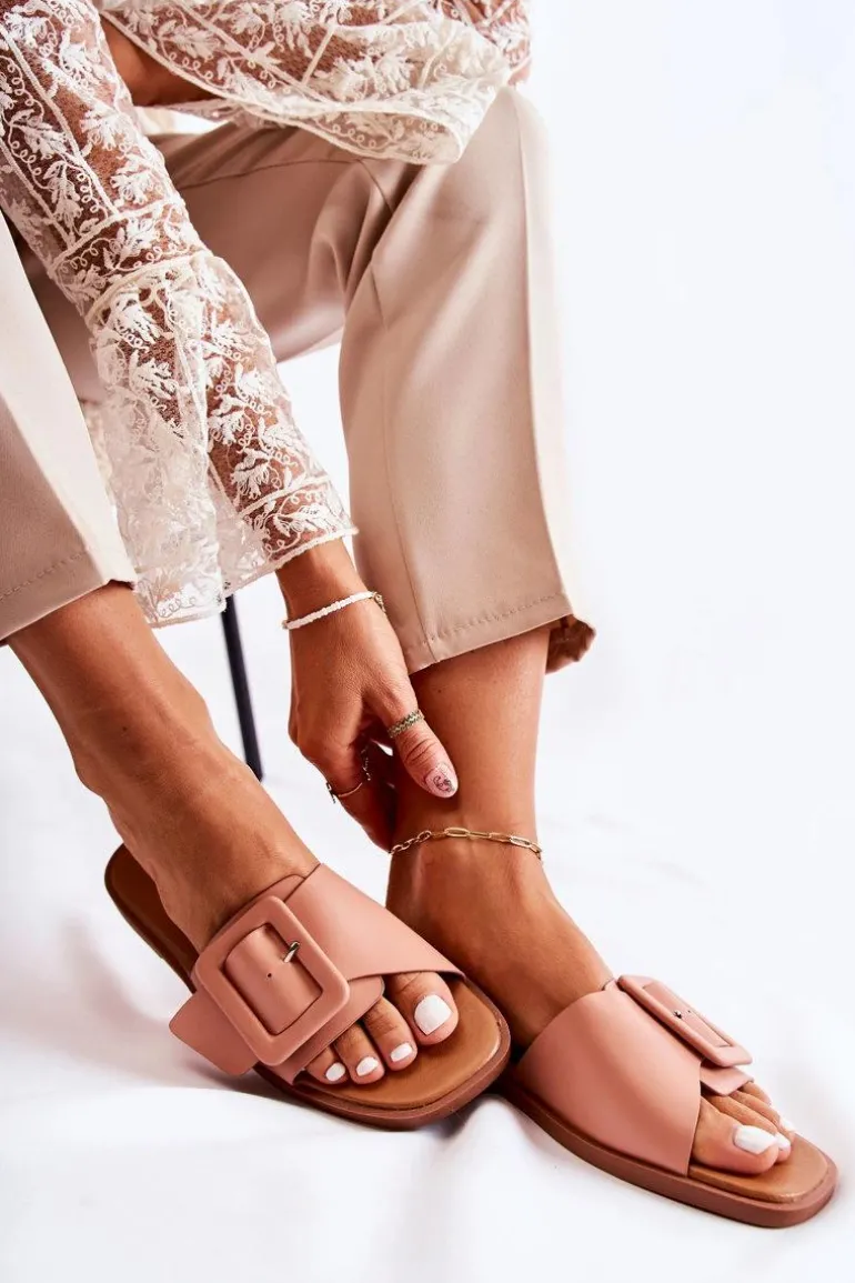 Damskie Modne Klapki Na Lato Różowe Sylvia