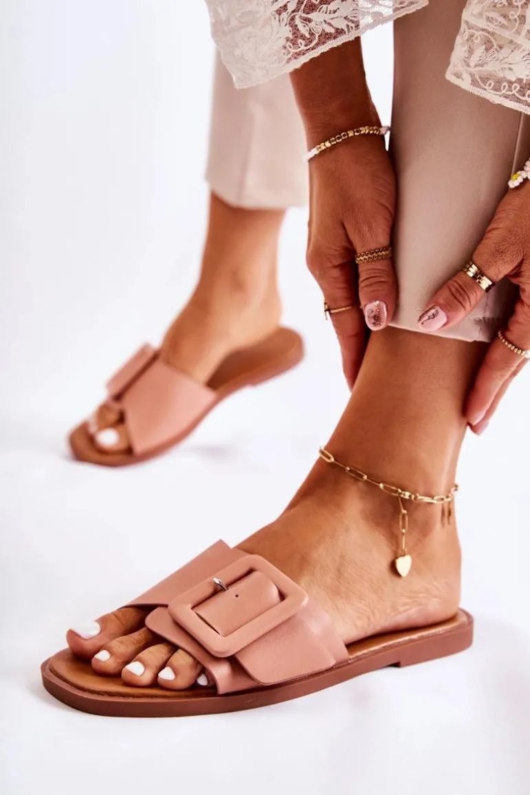 Damskie Modne Klapki Na Lato Różowe Sylvia