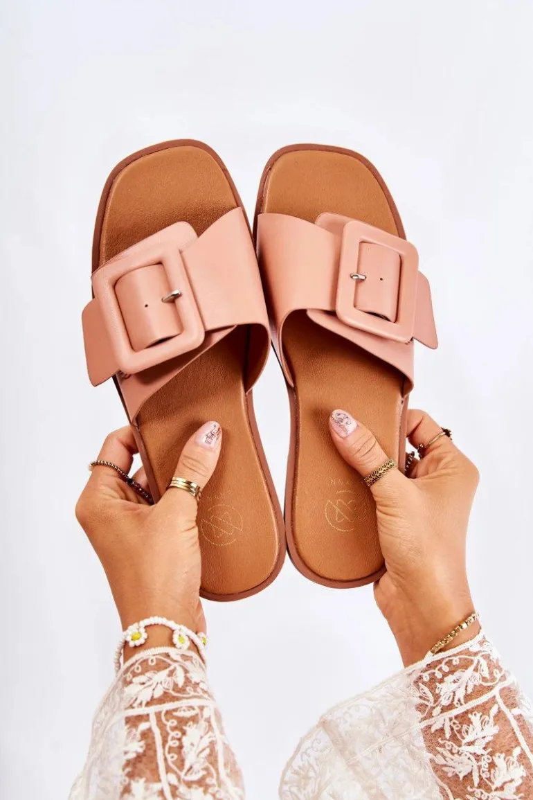 Damskie Modne Klapki Na Lato Różowe Sylvia