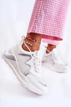 Damskie Modne Sneakersy Białe Allie