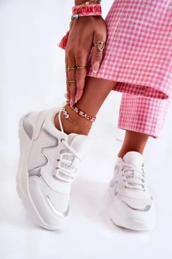 Damskie Modne Sneakersy Białe Allie