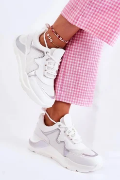 Damskie Modne Sneakersy Białe Allie