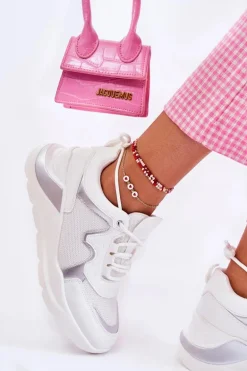 Damskie Modne Sneakersy Białe Allie