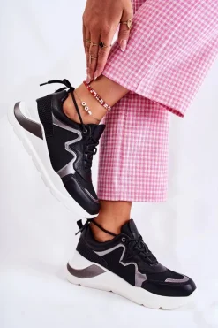 Damskie Modne Sneakersy Czarne Allie