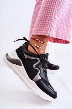 Damskie Modne Sneakersy Czarne Allie