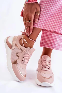 Damskie Modne Sneakersy Różowe Allie