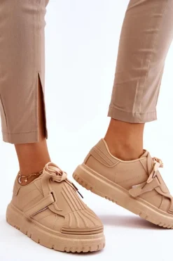 Damskie Modne Sportowe Buty Beżowe Genesis
