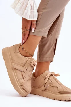 Damskie Modne Sportowe Buty Beżowe Genesis