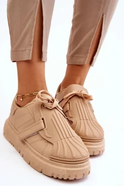 Damskie Modne Sportowe Buty Beżowe Genesis