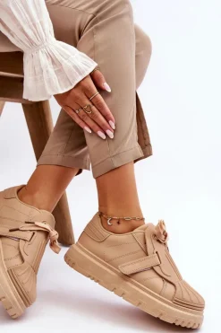 Damskie Modne Sportowe Buty Beżowe Genesis