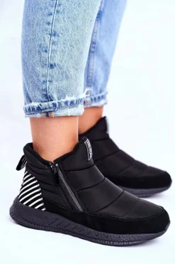 Damskie Młodzieżowe Śniegowce Big Star Czarne GG274470