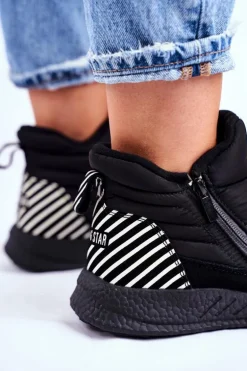 Damskie Młodzieżowe Śniegowce Big Star Czarne GG274470