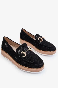 Damskie Mokasyny Na Platformie Czarne Danny
