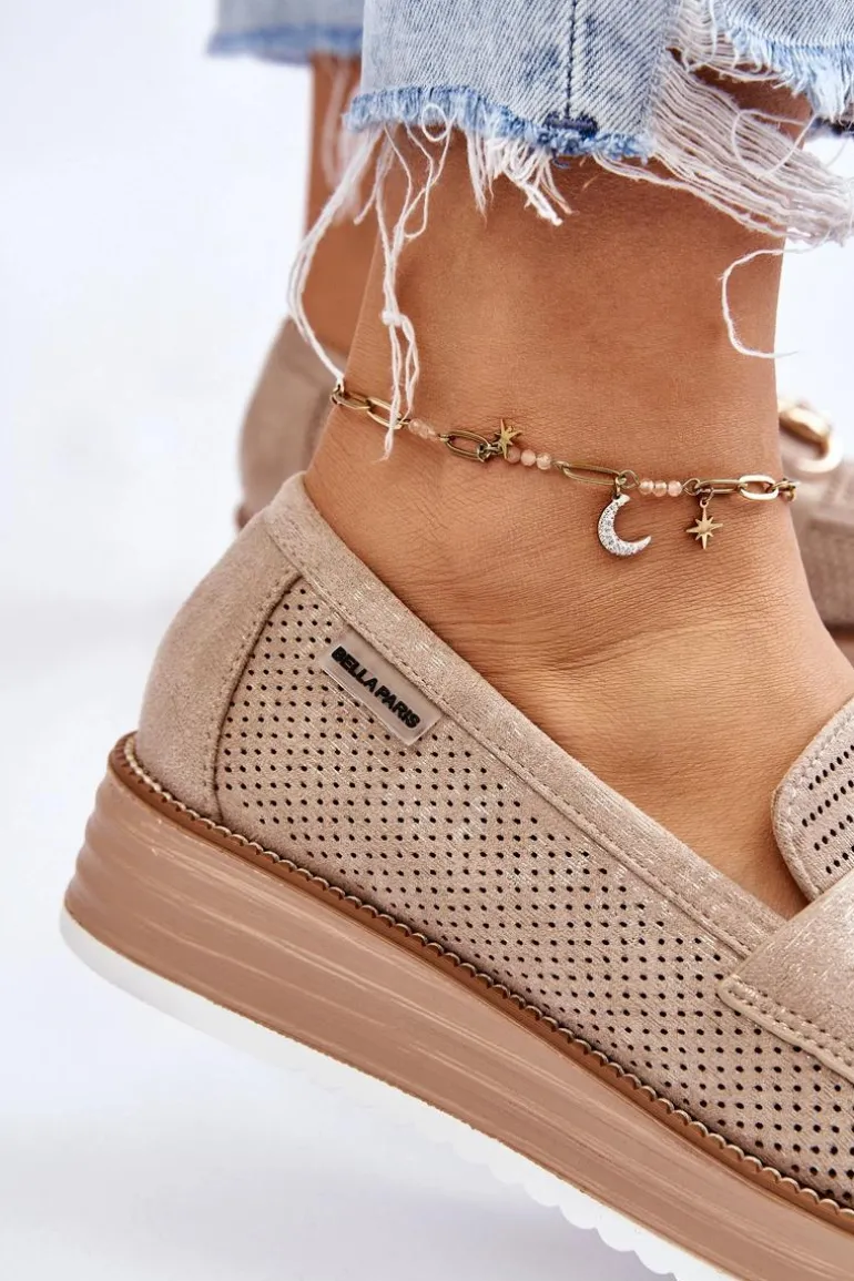 Damskie Mokasyny Na Platformie Beżowe Danny