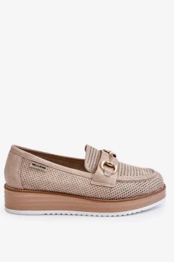 Damskie Mokasyny Na Platformie Beżowe Danny