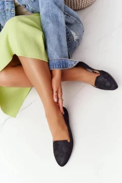 Damskie Mokasyny Sergio Leone MK700 Zamszowe Czarne