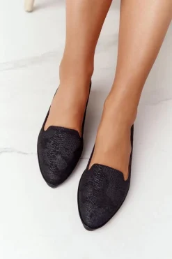 Damskie Mokasyny Sergio Leone MK700 Zamszowe Czarne