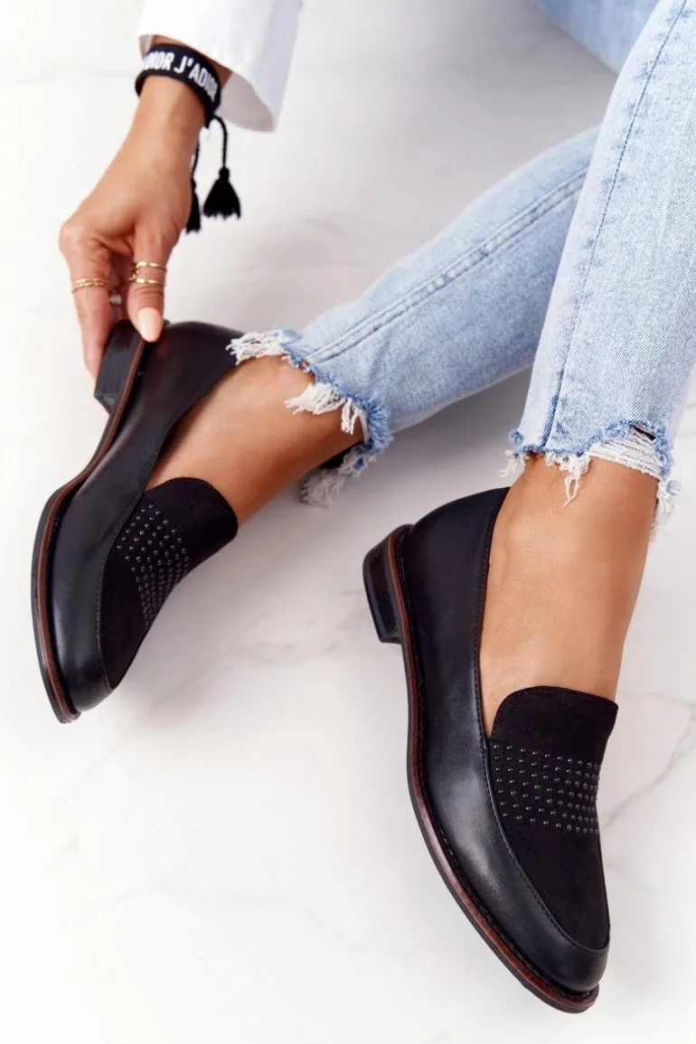 Damskie Mokasyny Sergio Leone PB255 Czarne