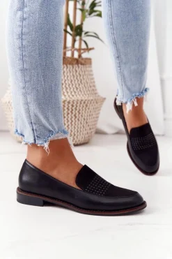 Damskie Mokasyny Sergio Leone PB255 Czarne