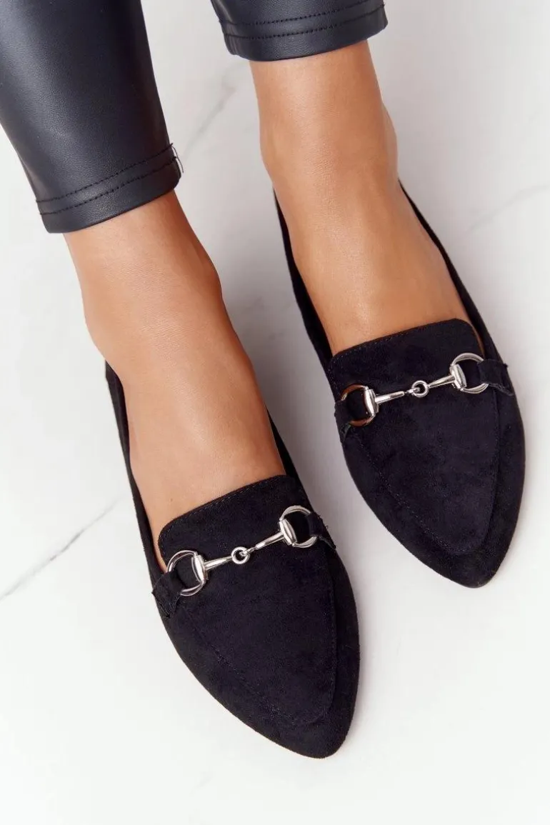 Damskie Mokasyny Sergio Leone MK711 Zamszowe Czarne